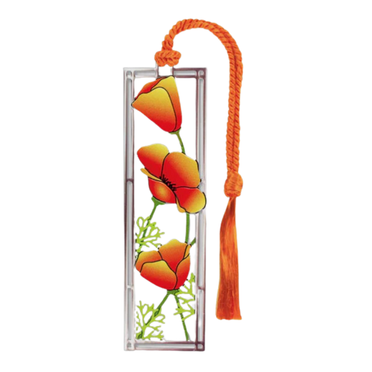 California Poppy Brass Bookmark
