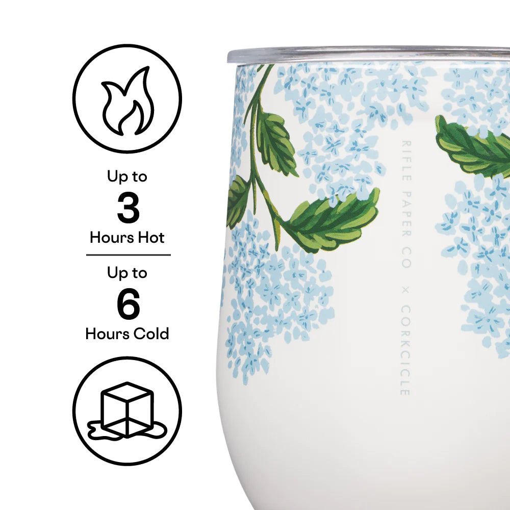 Cream Hydrangea Corkcicle Stemless Cup