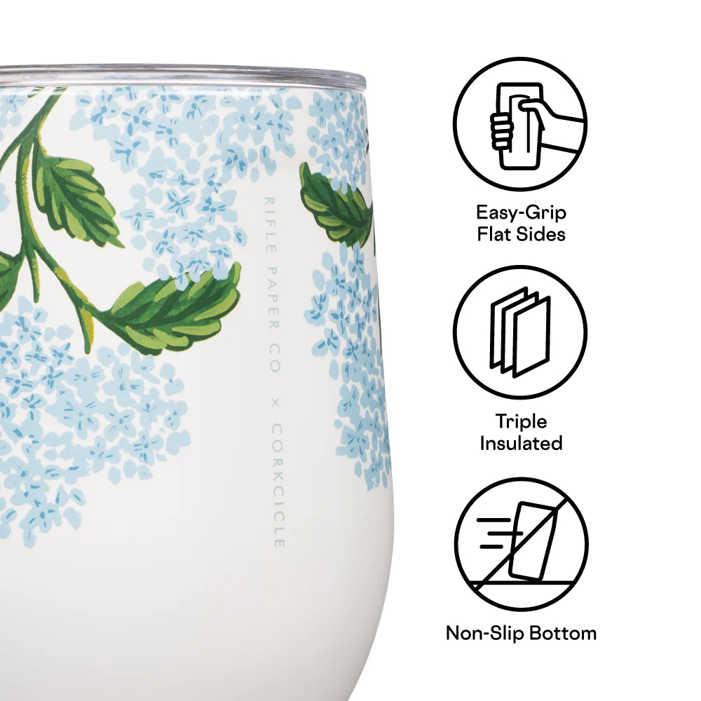 Cream Hydrangea Corkcicle Stemless Cup