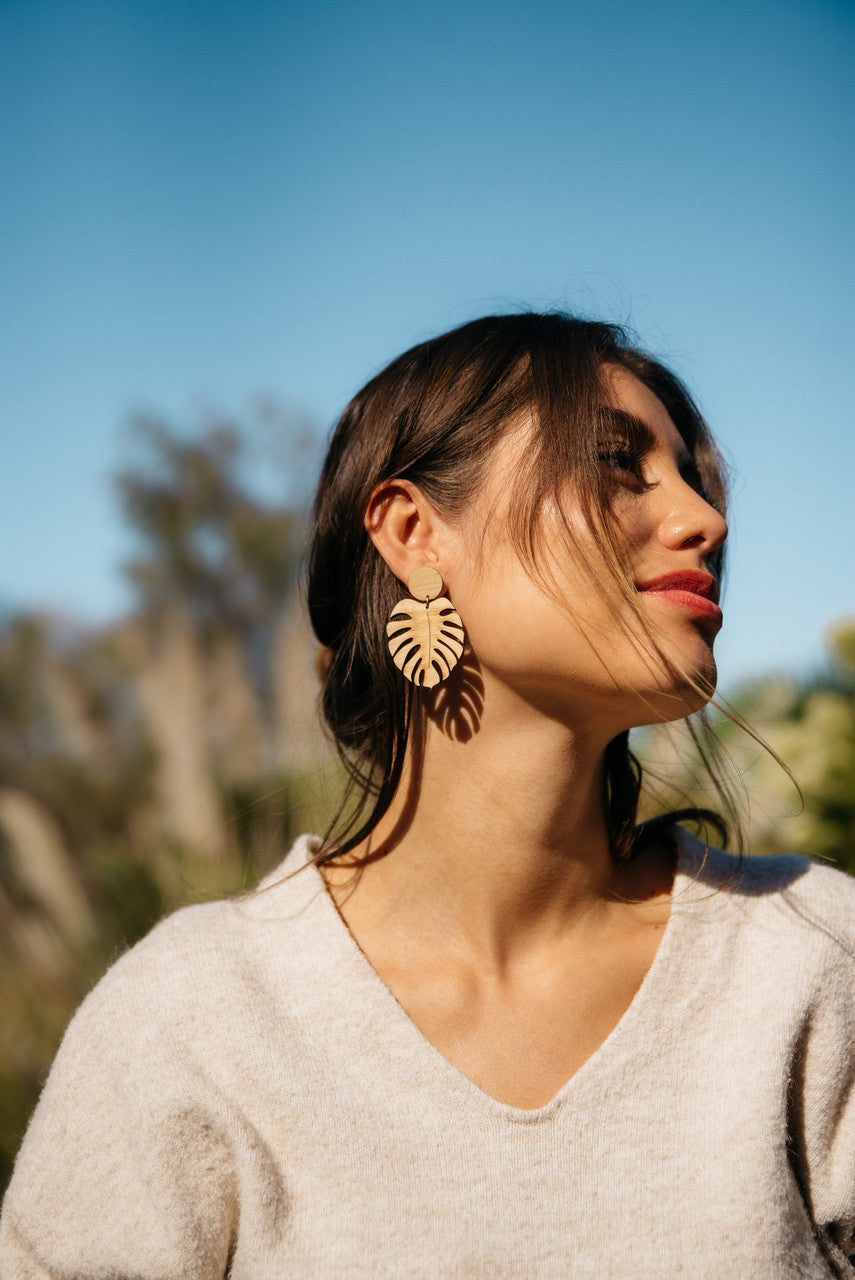 Monstera Statement Earrings