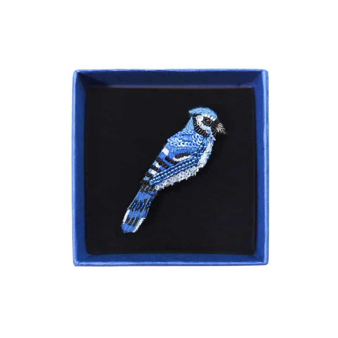 Blue Jay Brooch Pin