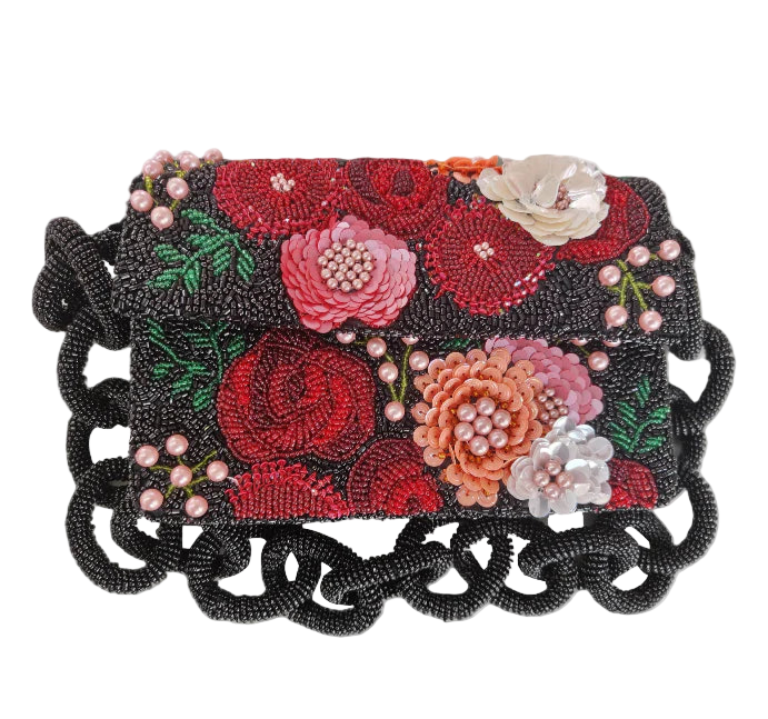 Decadent Beaded Floral Purse