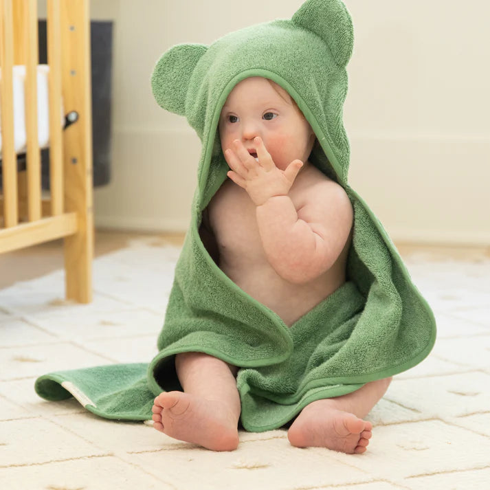 Hooded Towel and Wash Mitt Set - Sea Foam