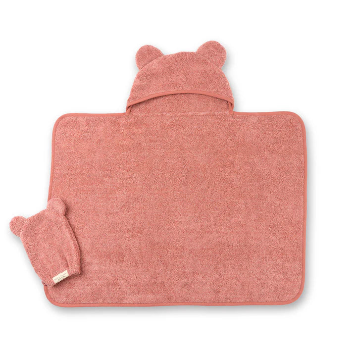 Hooded Towel and Wash Mitt Set - Watermelon