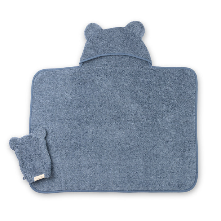 Hooded Towel and Wash Mitt Set - Rain