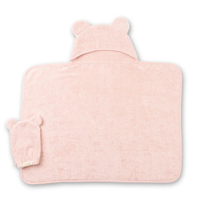 Hooded Towel and Wash Mitt Set - Blush