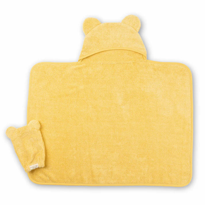 Hooded Towel and Wash Mitt Set - Sunshine