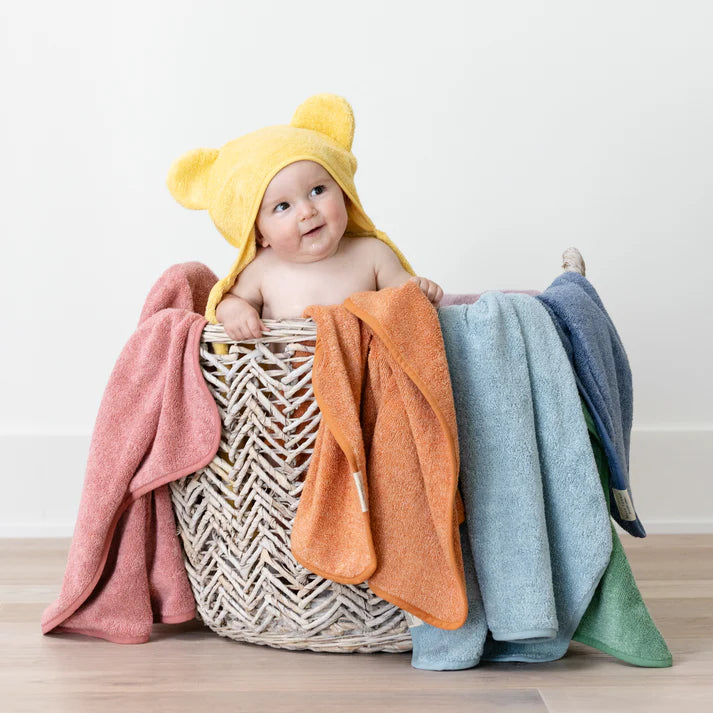 Hooded Towel and Wash Mitt Set - Sunshine