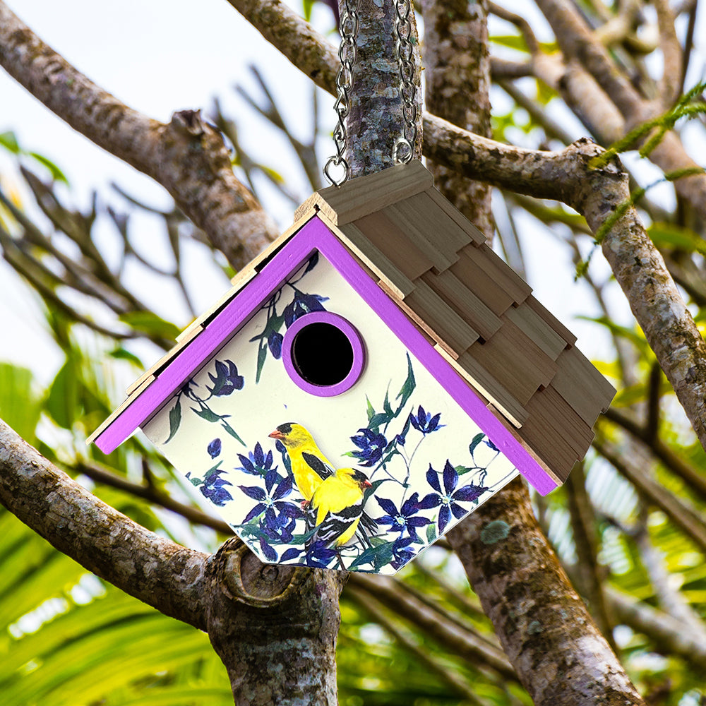 Goldfinch & Clematis Birdhouse
