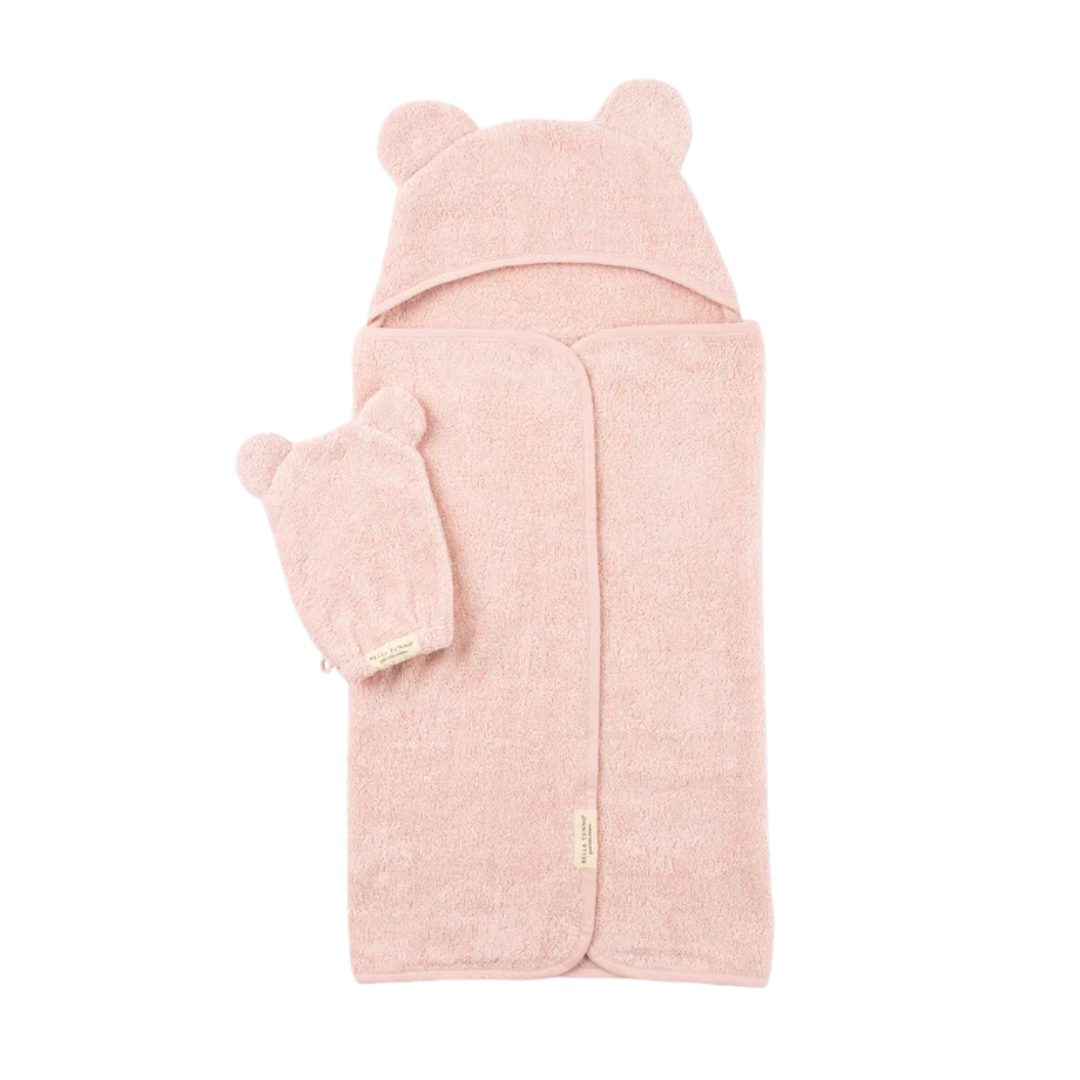 Hooded Towel and Wash Mitt Set - Blush