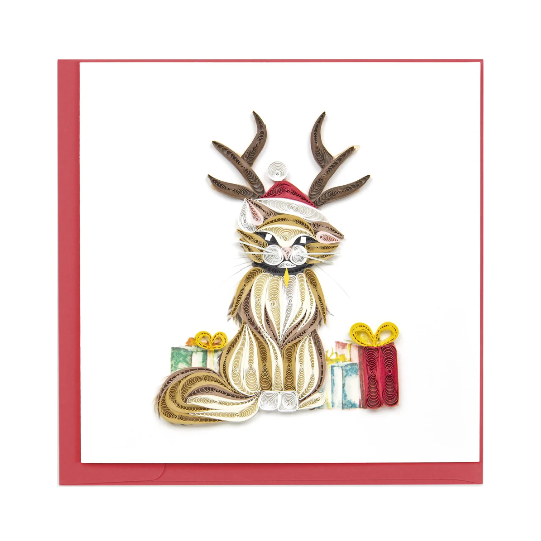 Holiday Cat Quilled Card