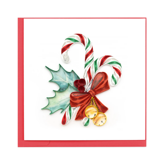 Candy Canes Quilled Card