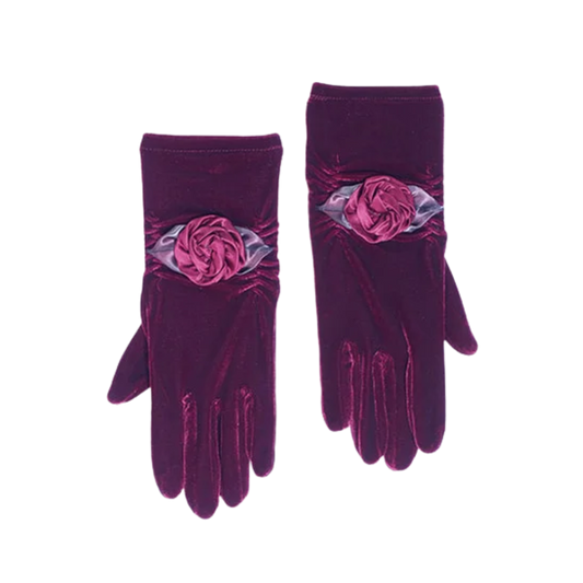 Velvet Rosette Gloves
