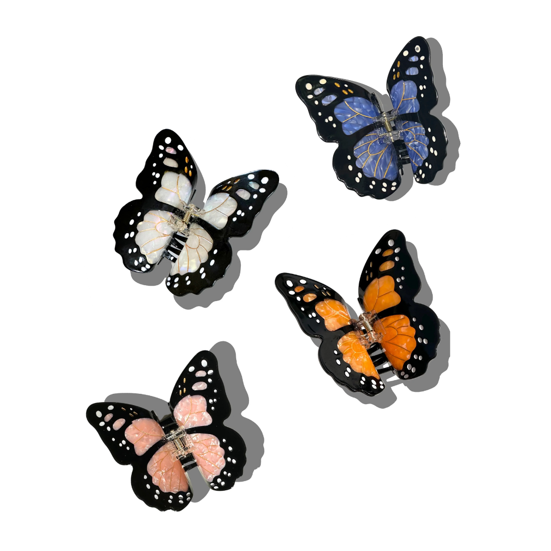 Monarch Butterfly Hand-painted Claw Hair Clip