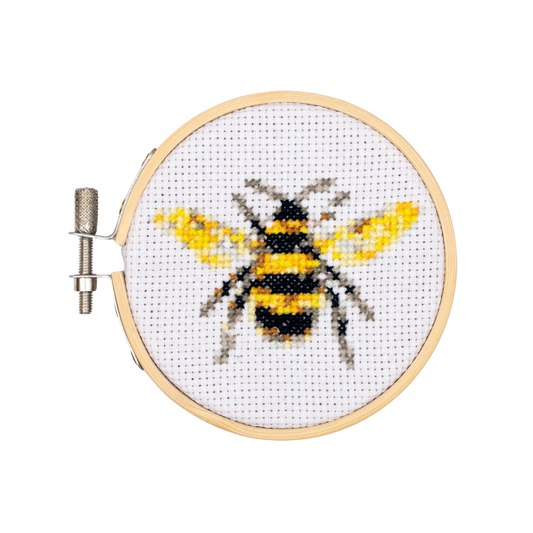 Bee Mini Cross Stitch Embroidery Kit