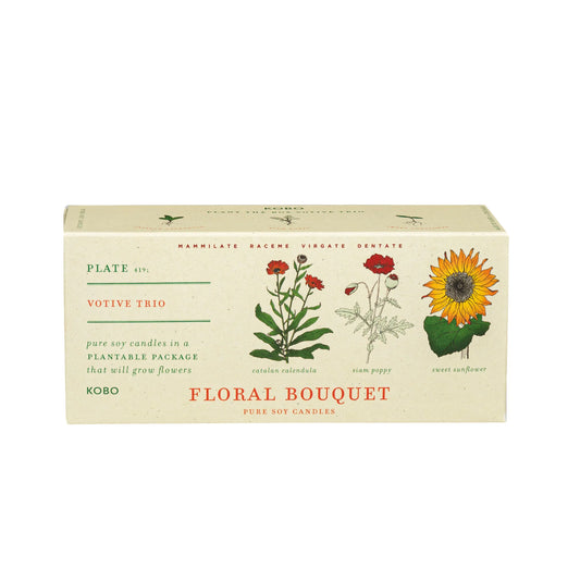 Plant the Box Soy Candle - Floral Bouquet Votive Trio