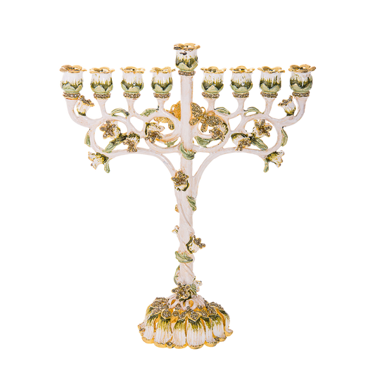 Multicolor Floral Jeweled Menorah