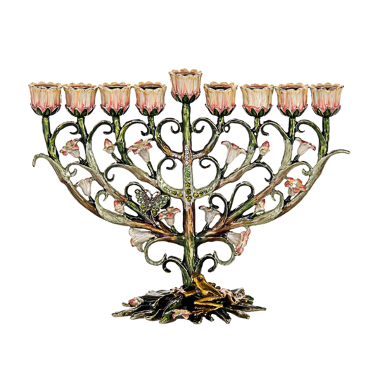 Floral Jeweled Menorah