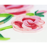 Long Stem Pink Roses Quilled Card