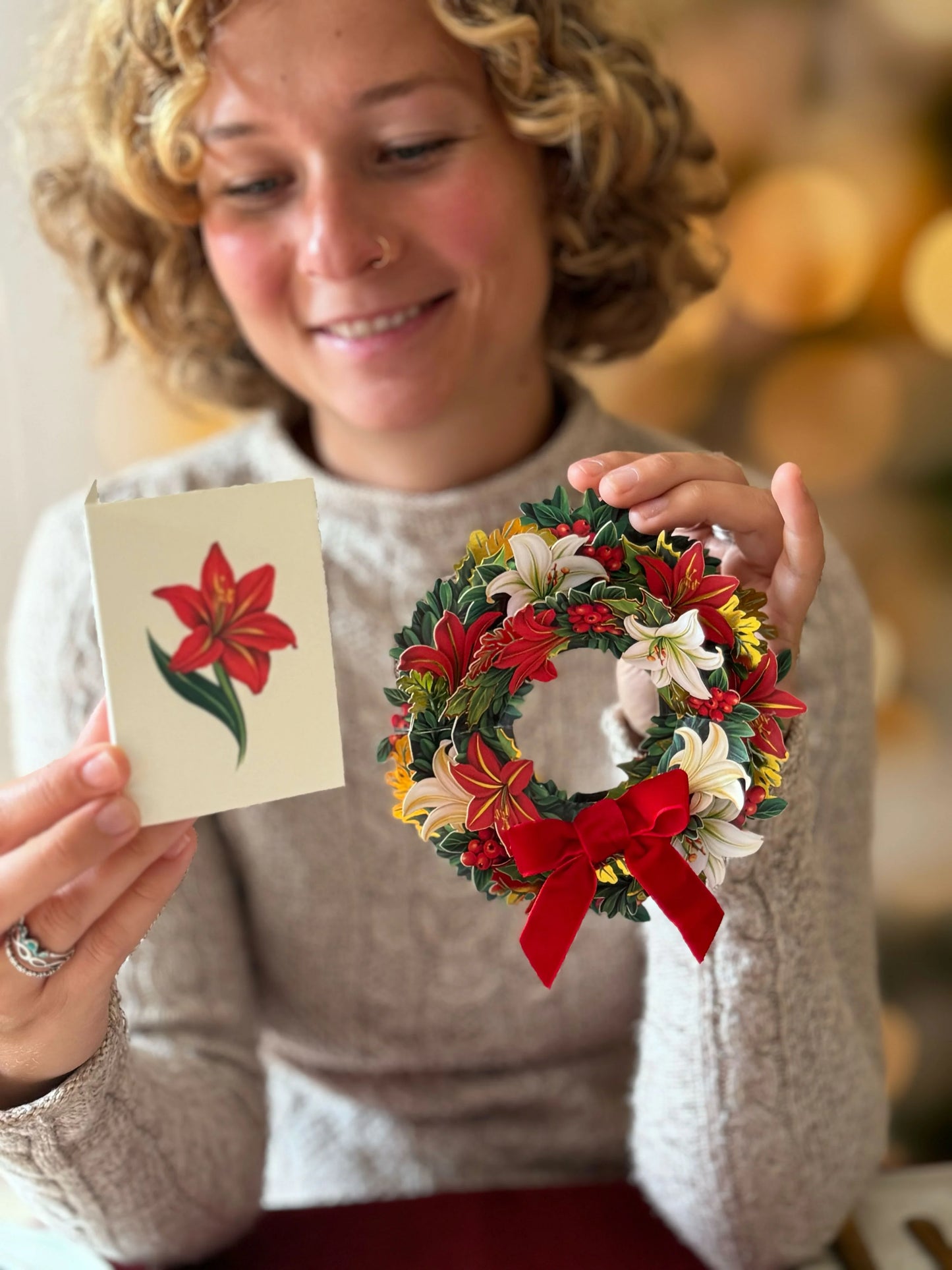 Winter Joy Wreath Mini Pop-Up Bouquet Card