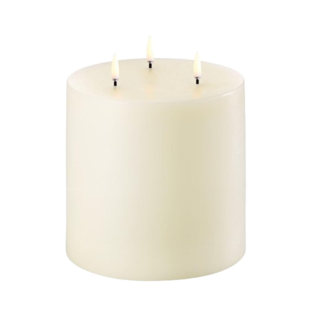 Flameless Wax Pillar Candle with 3 Wicks