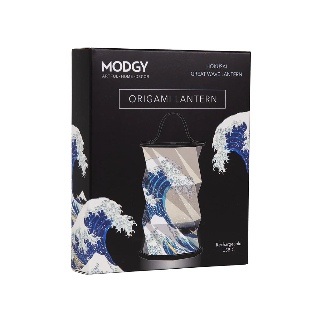 Origami Lantern - Hokusai The Great Wave