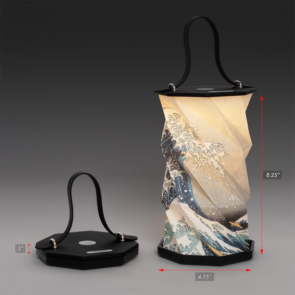 Origami Lantern - Hokusai The Great Wave