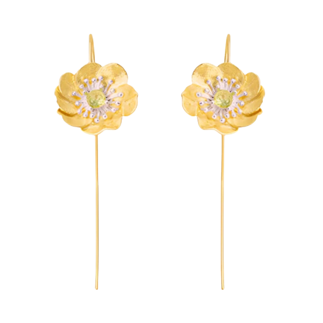 Anemone Gold Drop Earrings