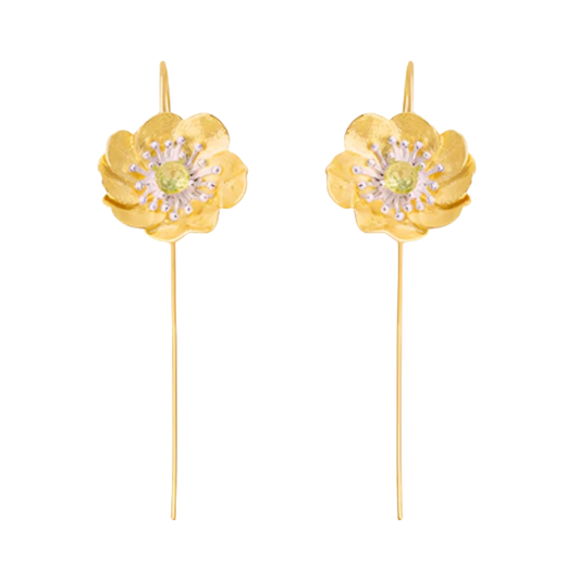 Anemone Gold Drop Earrings