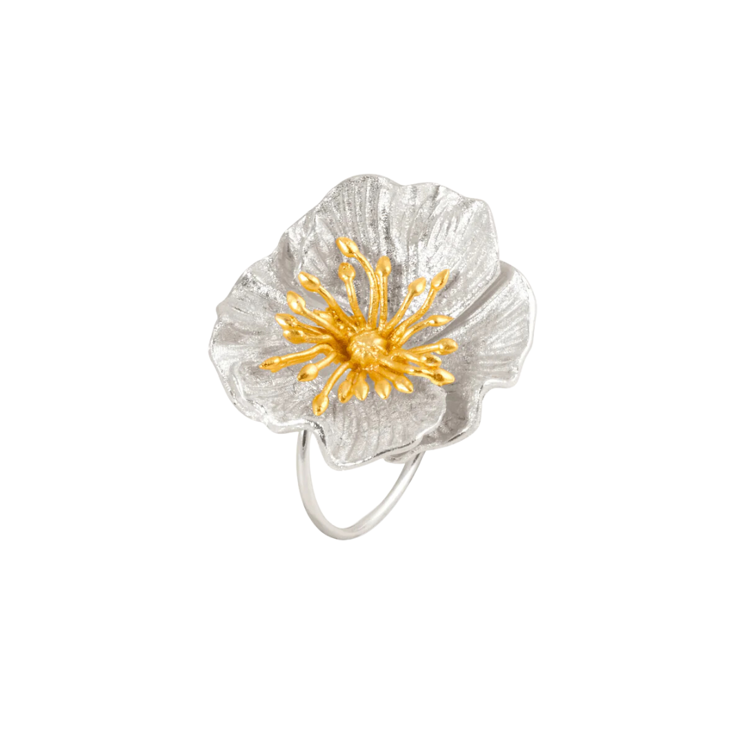 Poppy Silver Adjustable Ring