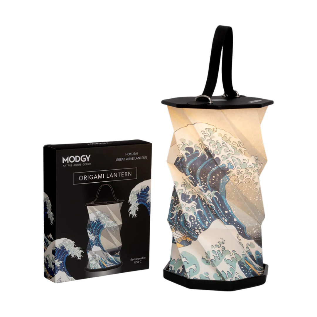 Origami Lantern - Hokusai The Great Wave