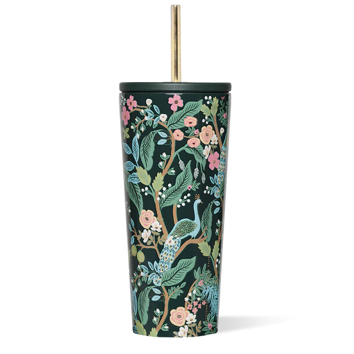 Rifle Paper Co x Corkcicle Cold Cup - Peacock Blue