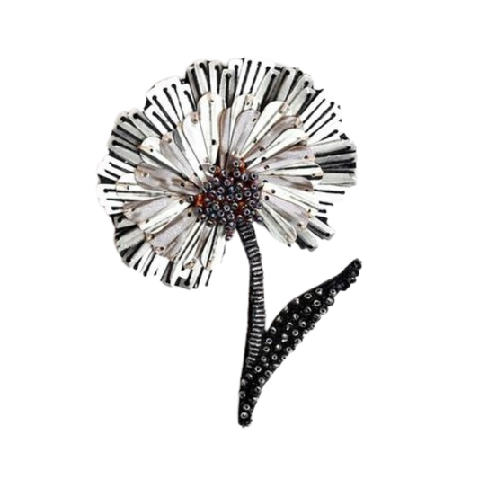 Ruffle Flower Embellished Brooch Pin