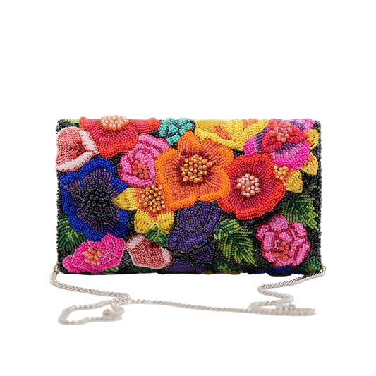 Floral Beauty Beaded Clutch