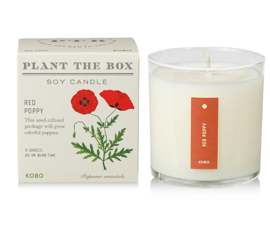 Plant the Box Soy Candle - Red Poppy