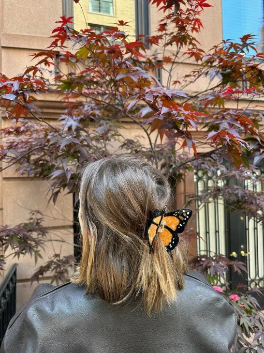 Monarch Butterfly Hand-painted Claw Hair Clip