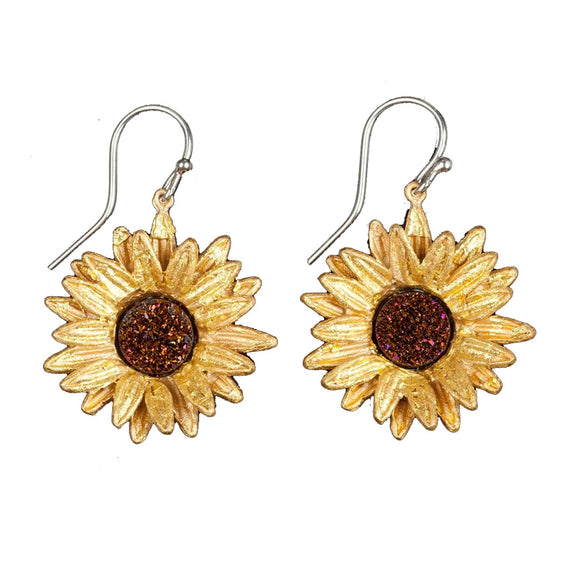 Sunflower Wire Earrings