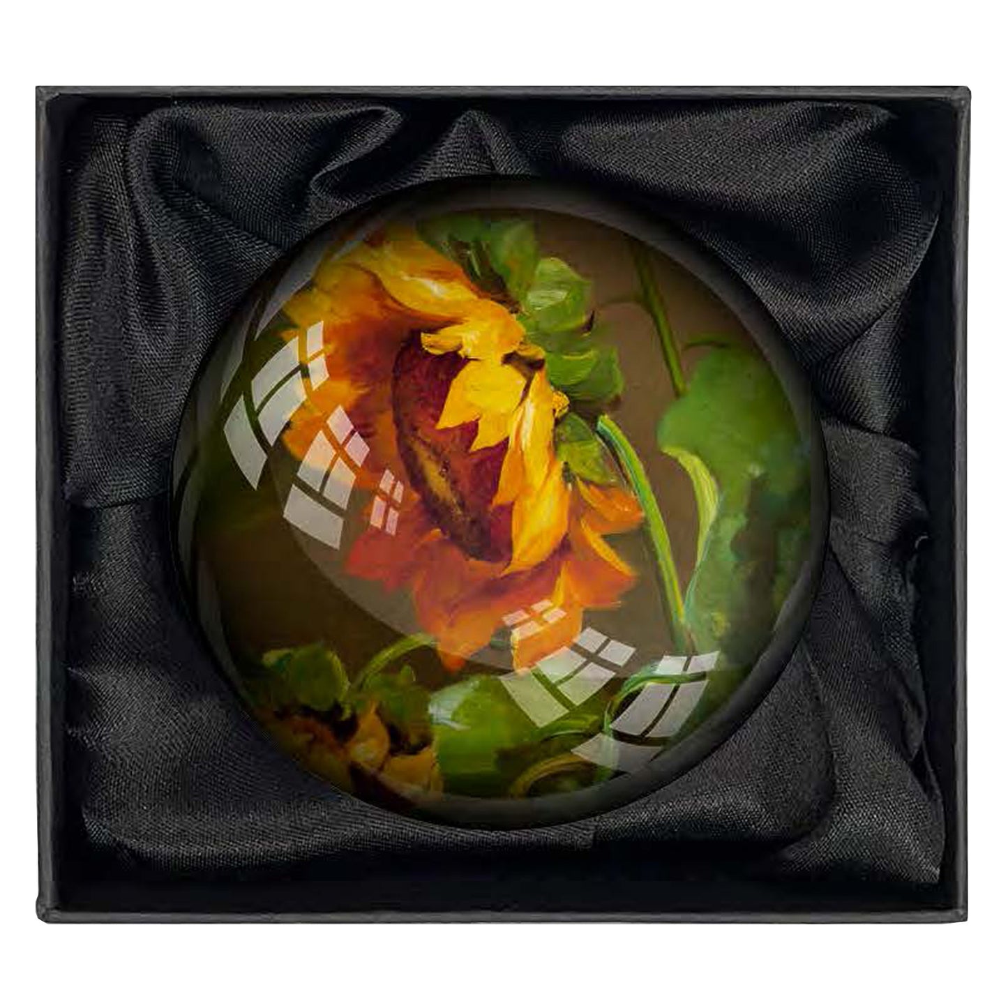 Sunflowers Glass Paperweight