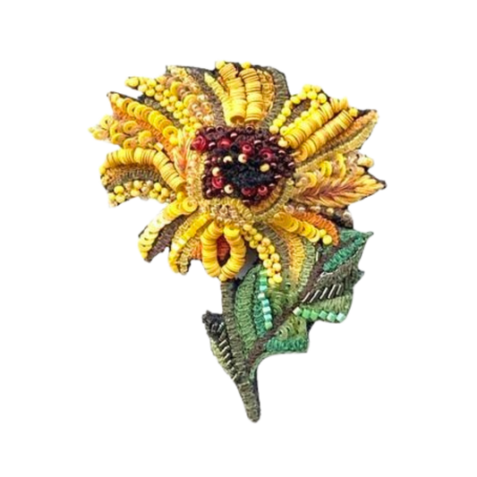 Sunny Sunflower Embellished Brooch Pin