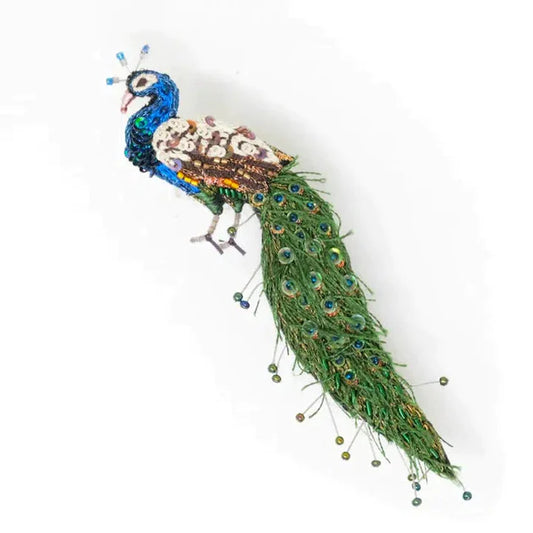 Jeweled Peacock Brooch Pin