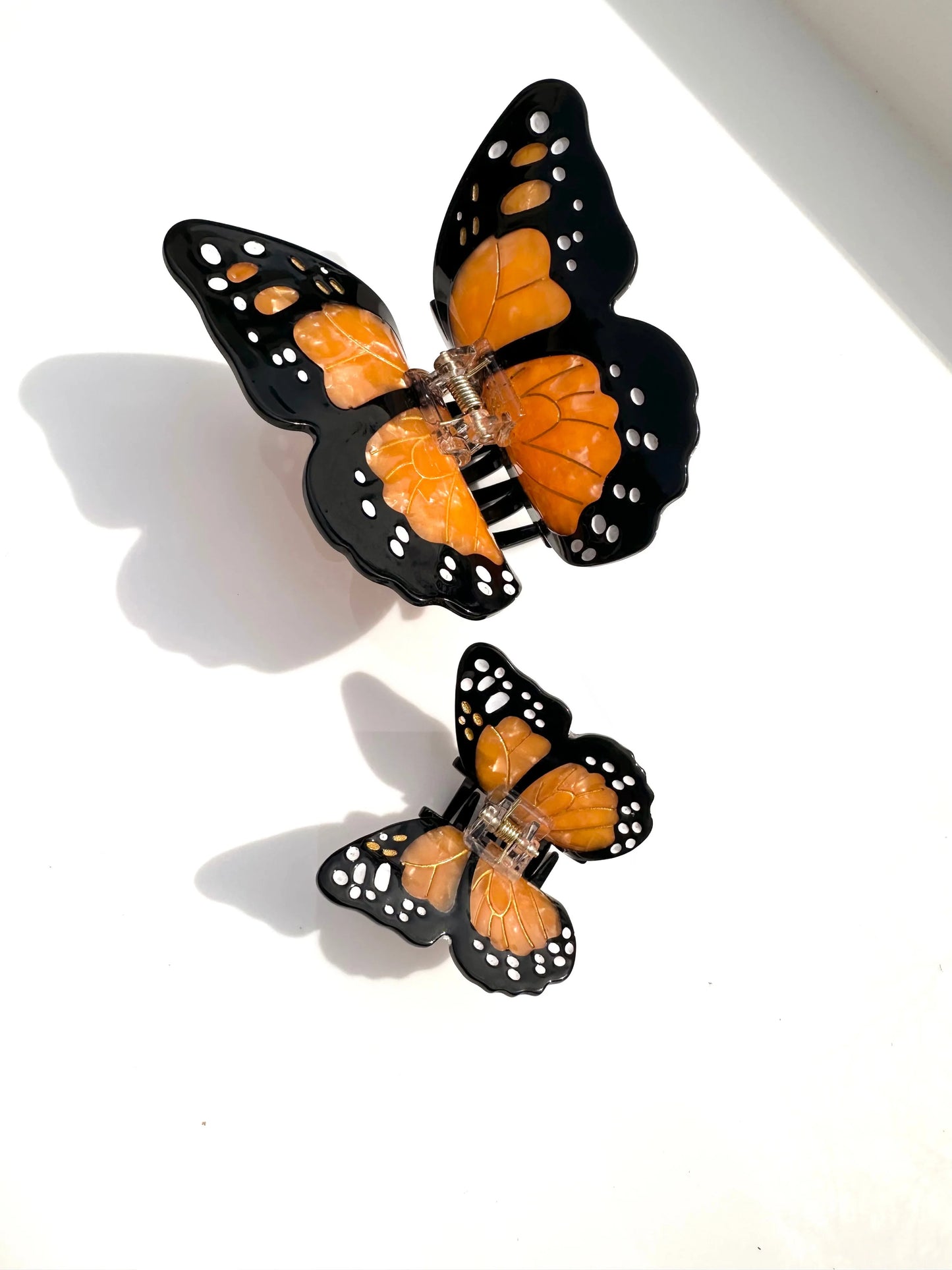 Mini Monarch Butterfly Hand-painted Claw Hair Clip