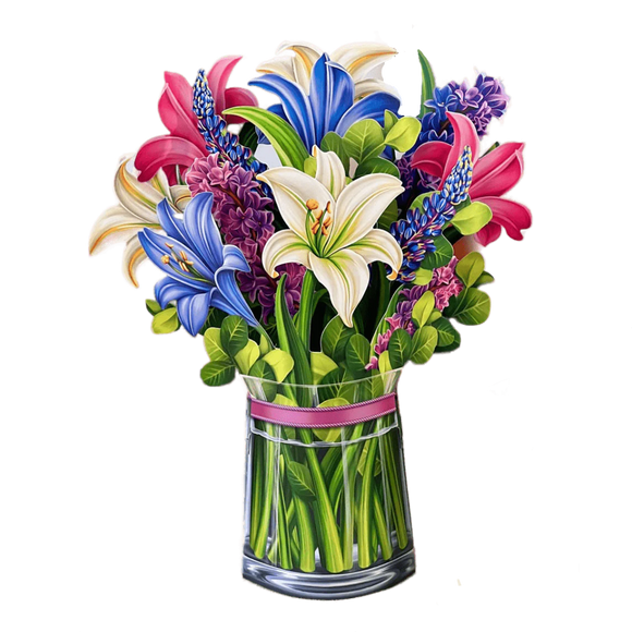 Lilies & Lupines Pop-Up Bouquet Card