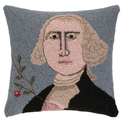 George Washington Hooked Pillow