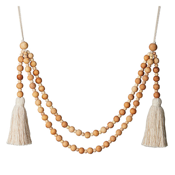 Double Swag Wood Beaded Garland