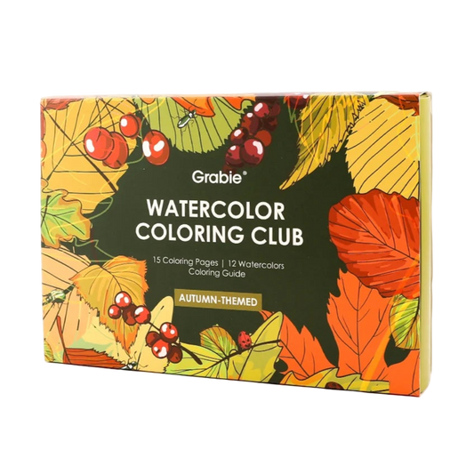 Autumn-Themed Watercolor Coloring Club Box