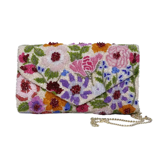 Floral Beaded Clutch