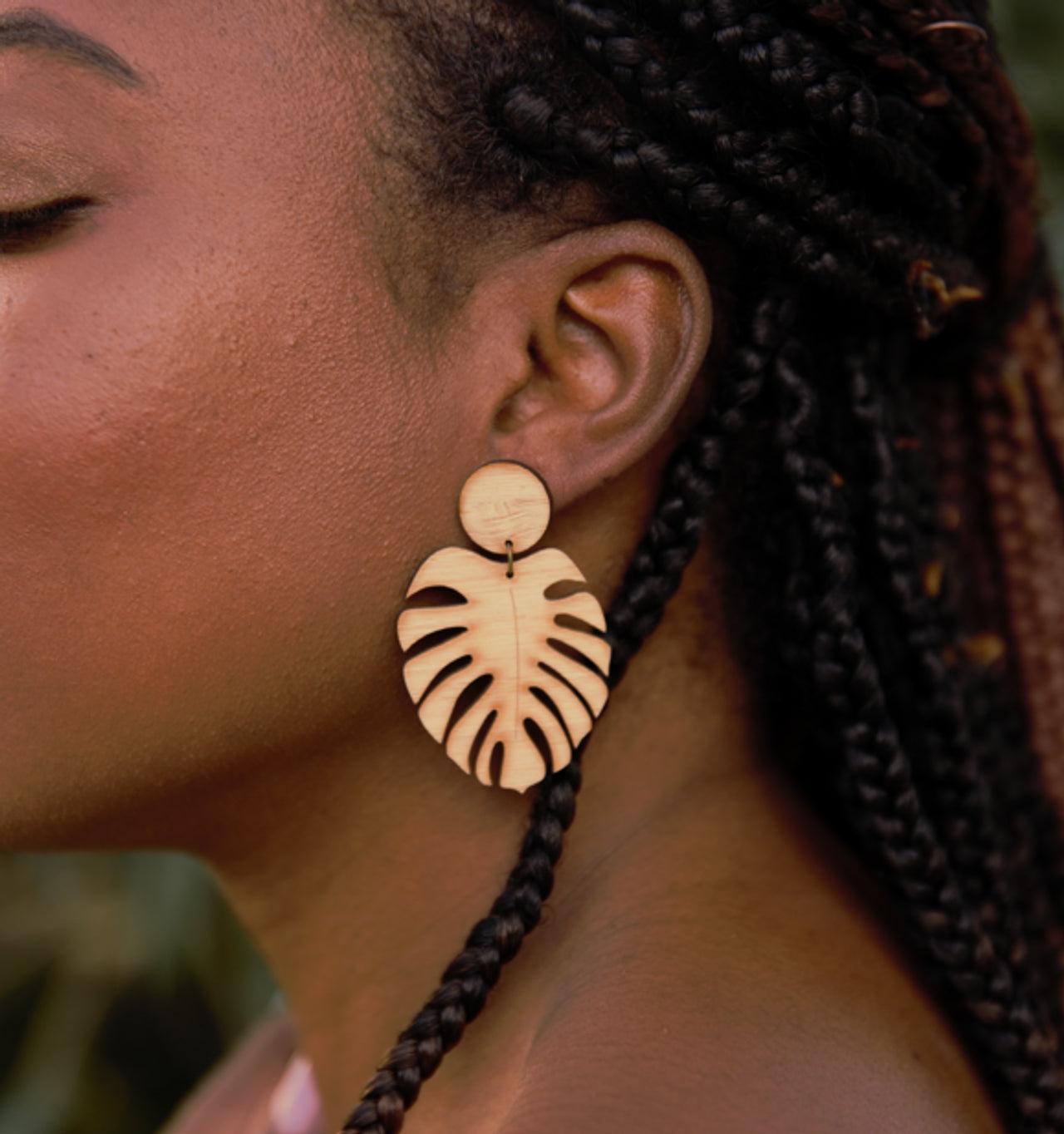 Monstera Statement Earrings