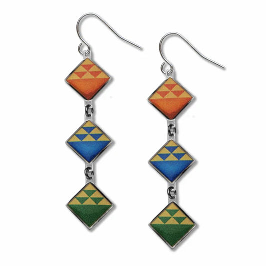 Birds in Flight Quilt Earrings