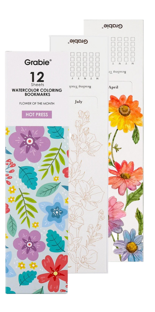 Watercolor Coloring Bookmarks