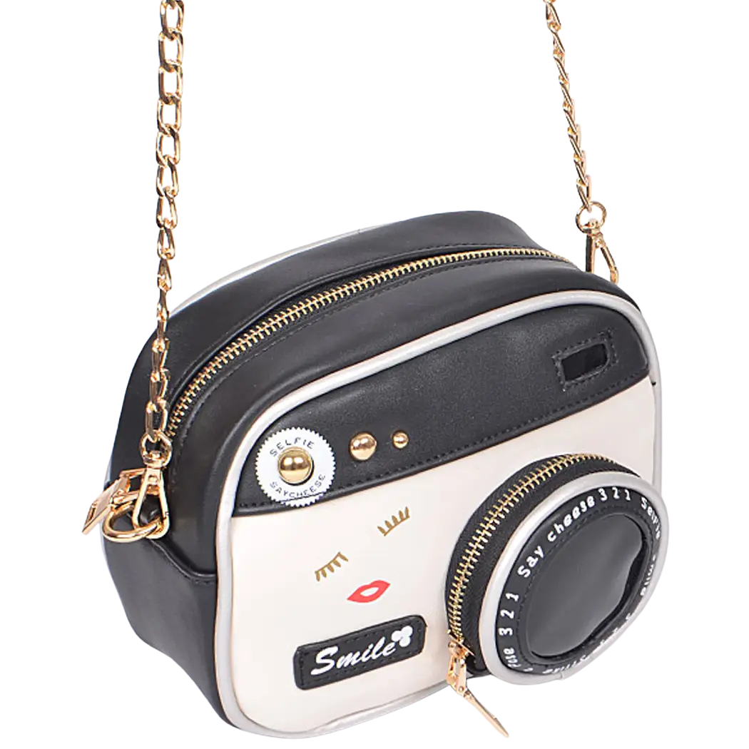 Black Camera Crossbody Clutch